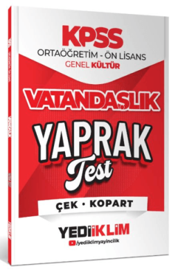 Yediiklim Yayınları 2026 KPSS Ortaöğretim-Önlisans Vatandaşlık Çek Kopart Yaprak Test - 1