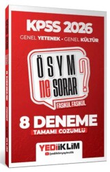 2026 KPSS ÖSYM NE SORAR Genel Yetenek Genel Kültür Tamamı Çözümlü Fasikül 8 Deneme - Yediiklim Yayınları