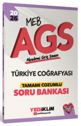 2026 MEB AGS Türkiye Coğrafyası Tamamı Çözümlü Soru Bankası - Yediiklim Yayınları