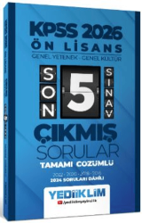 2026 Ön Lisans Genel Yetenek - Genel Kültür Tamamı Çözümlü Son 5 Sınav Çıkmış Sorular 2024 Soruları Dahil - Yediiklim Yayınları