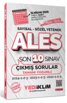 Yediiklim Yayınları ALES Master Serisi Sayısal - Sözel Yetenek Tamamı Çözümlü Son 10 Sınav Çıkmış Sorular - 1