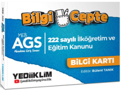 2026 MEB AGS Bilgi Cepte 222 Sayılı İlköğretim ve Eğitim Kanunu Bilgi Kartı Soru-Cevap - Yediiklim Yayınları