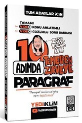 Yediiklim Yayınları Tüm Adaylar İçin 10 Adımda Paragraf Video Konu Anlatımlı ve Video Çözümlü Soru Bankası - 1
