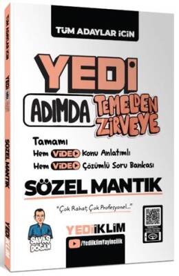 Yediiklim Yayınları Yedi Adımda Temelden Zirveye Sözel Mantık Video Konu Anlatımlı Video Çözümlü Soru Bankası - 1
