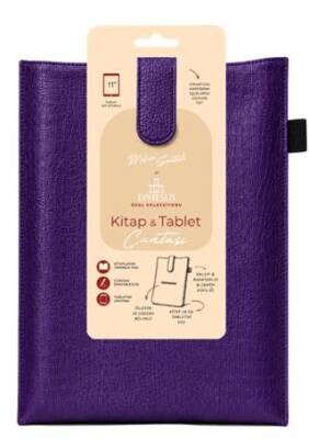 Yeni Nesil Kitap ve Tablet Çantası - Özel Deri Dokulu Mor - 1