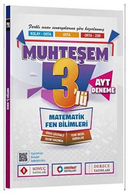 Sonuç Yayınları YKS AYT Matematik Fen Bilimleri Muhteşem 3 Deneme - 1