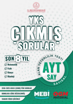 YKS Çıkmış Sorular AYT Sayısal Son 8 Yıl 2018-2025 MEB OGM - 1