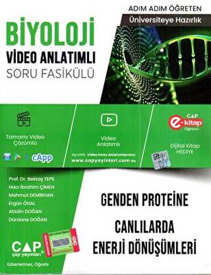 Çap Yayınları YKS TYT AYT Üniversite Hazırlık Biyoloji Genden Proteine Canlılarda Enerji Dönüşümleri Konu Anlatımlı Soru Bankası - 1